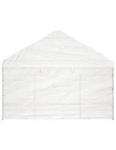 Gazebo con Tetto Bianco 11,15x4,08x3,22 m in Polietilene