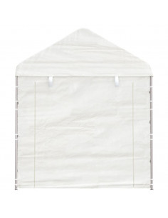 Gazebo con Tetto Bianco 13,38x2,28x2,69 m in Polietilene