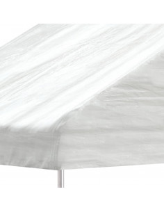 Gazebo con Tetto Bianco 20,07x2,28x2,69 m in Polietilene