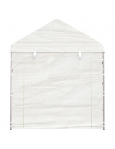 Gazebo con Tetto Bianco 20,07x2,28x2,69 m in Polietilene