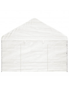 Gazebo con Tetto Bianco 20,07x4,08x3,22 m in Polietilene