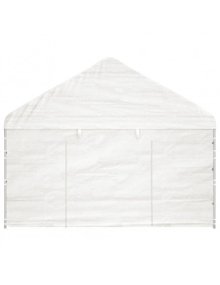Gazebo con Tetto Bianco 20,07x4,08x3,22 m in Polietilene
