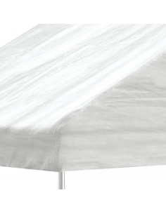 Gazebo con Tetto Bianco 4,46x2,28x2,69 m in Polietilene