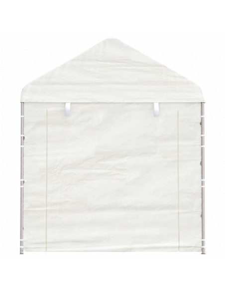 Gazebo con Tetto Bianco 6,69x2,28x2,69 m in Polietilene
