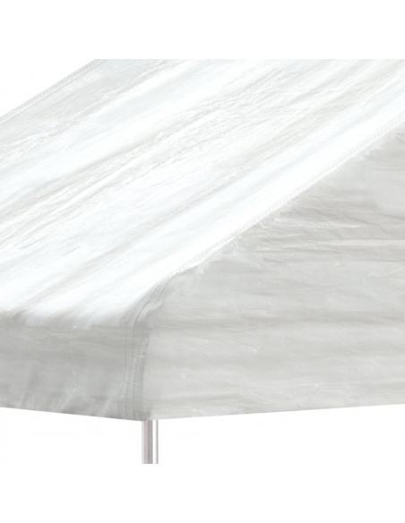 Gazebo con Tetto Bianco 8,92x4,08x3,22 m in Polietilene