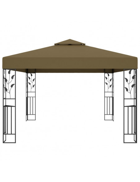 Gazebo con Tetto Doppio e Luci LED 3x4 m Grigio Talpa
