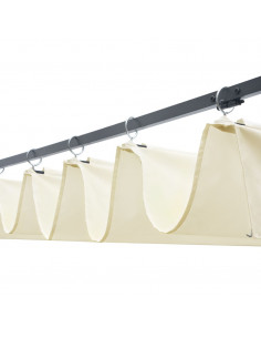 Gazebo con Tetto in Polyrattan 300x300x200cm Marrone e Crema