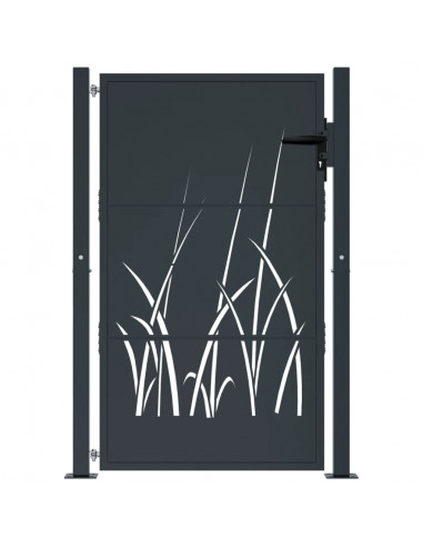 Cancello Giardino Antracite 105x155 cm in Acciaio Design Erba