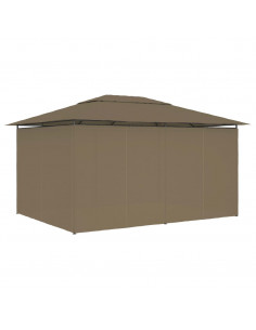 Gazebo da Giardino con Tende 4x3 m Grigio Talpa 180 g/m²