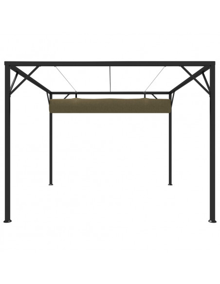 Gazebo da Giardino con Tetto Retrattile 3x3 m Talpa 180 g/m²