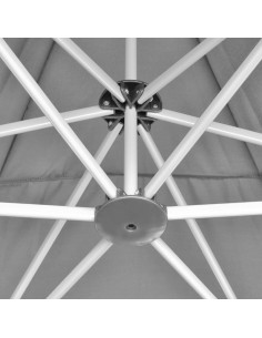 Gazebo Pieghevole Esagonale Pop-Up Grigio 3,6x3,1 m