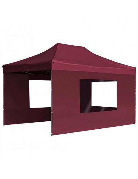 Gazebo Professionale Pieghevole Alluminio Pareti 4,5x3m Rosso