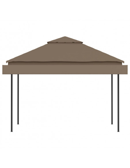 Gazebo Tetto Doppio Estendibile 3x3x2,75m Grigio Talpa 180g/m²