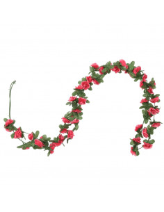 Ghirlande Fiori Artificiali 6 pz Rosa Rossa Primaverile 250cm