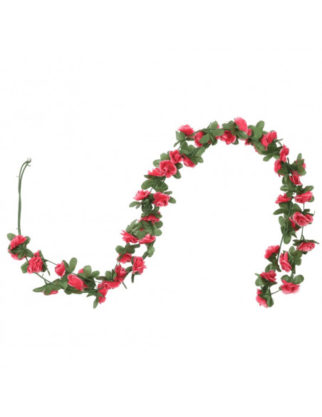 Ghirlande Fiori Artificiali 6 pz Rosa Rossa Primaverile 250cm