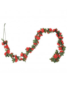 Ghirlande Fiori Artificiali 6 pz Rosso Primaverile 250cm