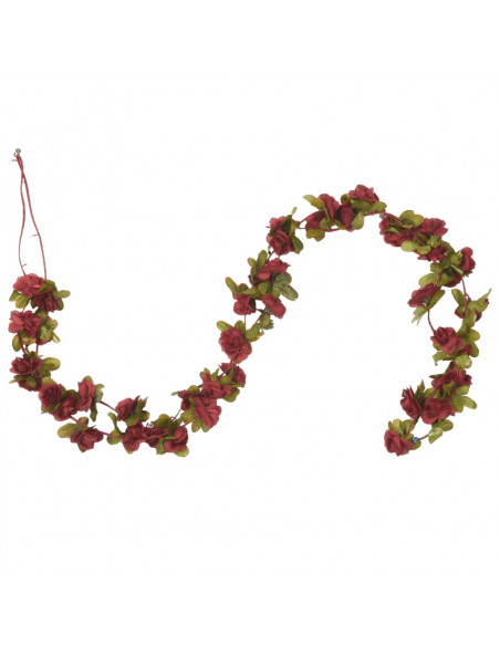 Ghirlande Fiori Artificiali 6 pz Rosso Vino 250cm