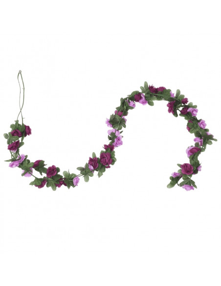 Ghirlande Fiori Artificiali 6 pz Viola Chiaro Primaverile 250cm