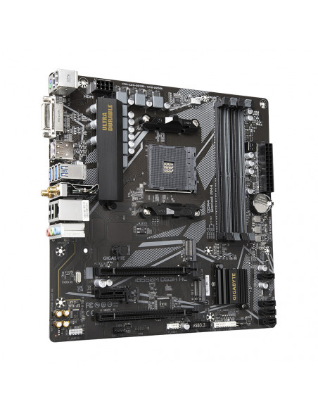 GIGABYTE B550M DS3H AC Scheda madre - CPU AMD Ryzen 5000, VRM a 5+3 fasi, fino a 4733 MHz DDR4, 1xPCIe 4.0 + 1xPCIe 3.0 M.2, Wi-