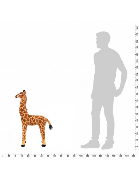 Giraffa in Peluche in Piedi Marrone e Gialla XXL