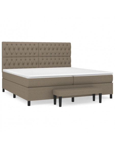 Giroletto a Molle con Materasso Tortora 200x200 cm in Tessuto