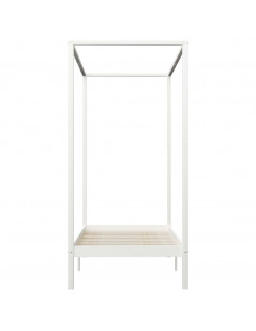 Giroletto a Baldacchino Bianco Legno Massello di Pino 100x200cm