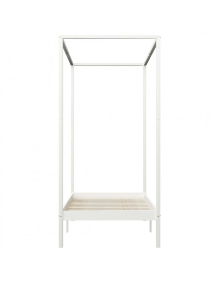 Giroletto a Baldacchino Bianco Legno Massello di Pino 100x200cm