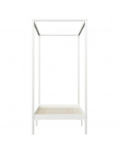 Giroletto a Baldacchino Bianco Legno Massello di Pino 90x200 cm