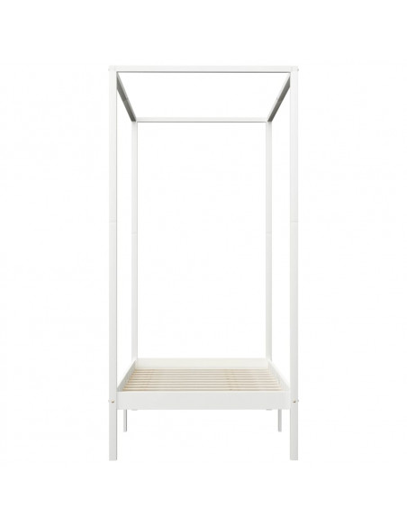 Giroletto a Baldacchino Bianco Legno Massello di Pino 90x200 cm