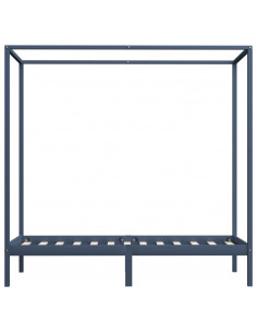 Giroletto a Baldacchino Grigio Legno Massello di Pino 100x200cm