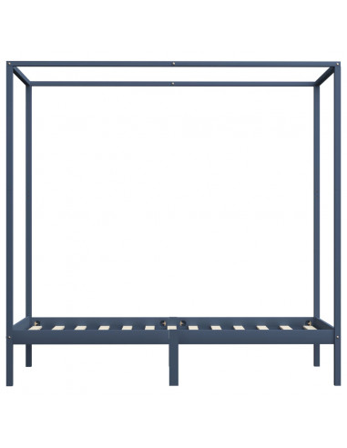 Giroletto a Baldacchino Grigio Legno Massello di Pino 100x200cm