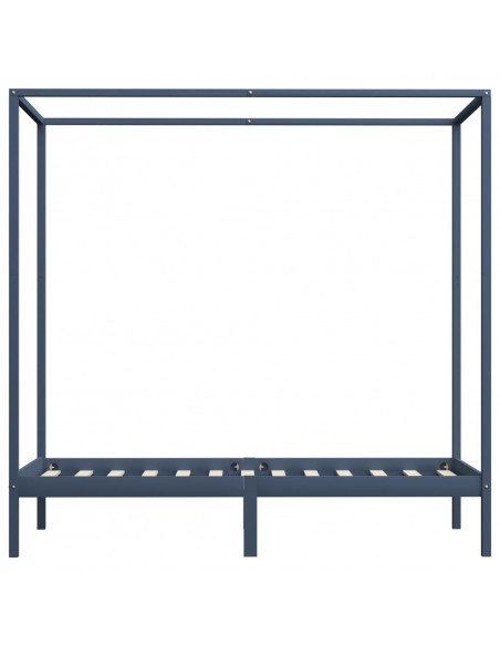 Giroletto a Baldacchino Grigio Legno Massello di Pino 100x200cm