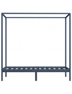 Giroletto a Baldacchino Grigio Legno Massello di Pino 90x200 cm