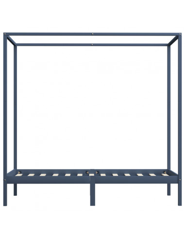 Giroletto a Baldacchino Grigio Legno Massello di Pino 90x200 cm