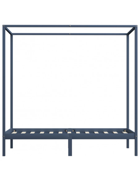 Giroletto a Baldacchino Grigio Legno Massello di Pino 90x200 cm
