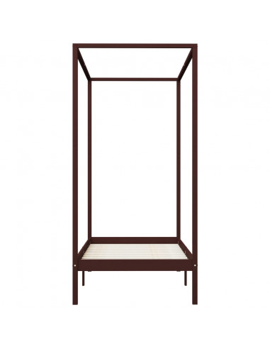 Giroletto a Baldacchino Marrone Scuro Massello Pino 90x200 cm