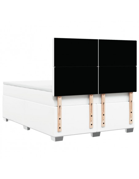Giroletto a Molle con Materasso Bianco 140x200 cm in Similpelle