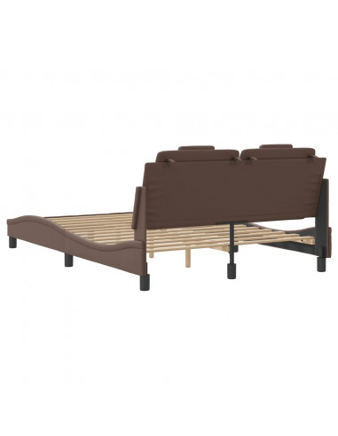 Giroletto con Luci LED Marrone 140x200 cm in Similpelle