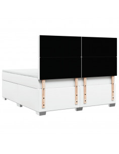 Giroletto a Molle con Materasso Bianco 180x200 cm in Similpelle