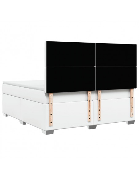 Giroletto a Molle con Materasso Bianco 180x200 cm in Similpelle