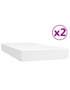 Giroletto a Molle con Materasso Bianco 200x200cm in Similpelle