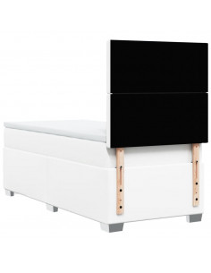 Giroletto a Molle con Materasso Bianco 90x200 cm in Similpelle