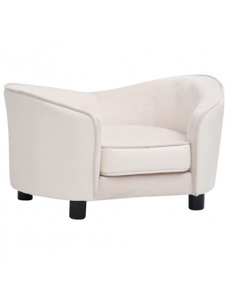 Divano per Cani Crema 69x49x40 cm in Peluche e Similpelle