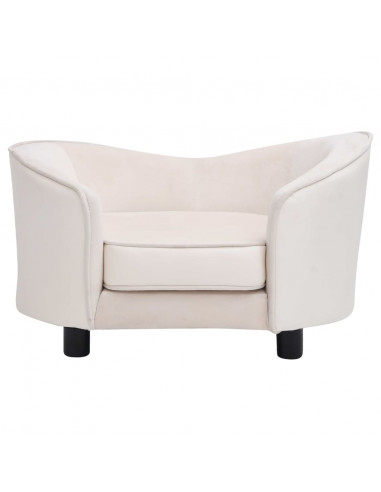 Divano per Cani Crema 69x49x40 cm in Peluche e Similpelle