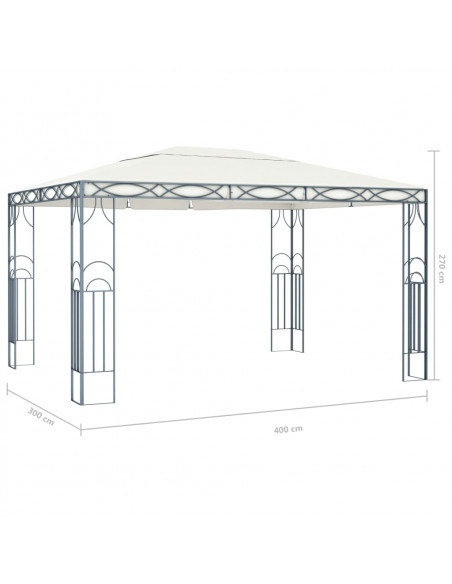 Gazebo 400x300 cm Crema