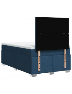 Giroletto a Molle con Materasso Blu 120x200 cm in Tessuto