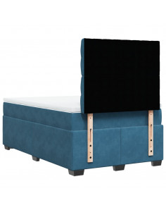 Giroletto a Molle con Materasso Blu 120x200 cm in Velluto