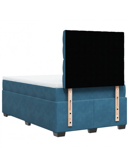 Giroletto a Molle con Materasso Blu 120x200 cm in Velluto