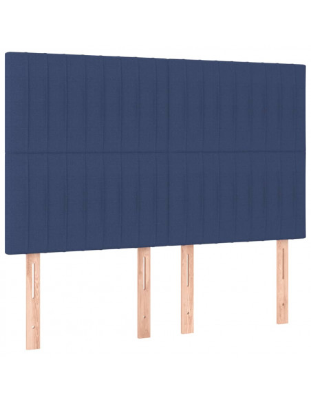 Giroletto a Molle con Materasso Blu 140x190 cm in Tessuto