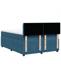 Giroletto a Molle con Materasso Blu 140x190 cm in Velluto